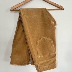 Vineyard Vines Tan Corduroy Straight Leg Fray Hem Size 28